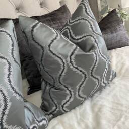 steel Grey Cushion Cover - Solare By Clarke & Clarke, Double Sided, Handmade in UK , Luxury Pillow Sham Case - thumbnail 2