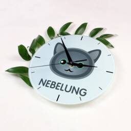 A Clock With A Nebelung Cat. New Collection The Cute Art-Dog Cat - thumbnail 2