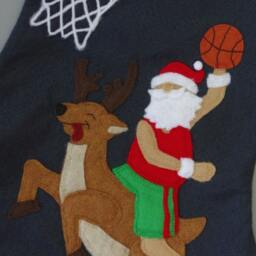 "Basketball Christmas Stocking""Slam Dunk Santa Style" - thumbnail 2