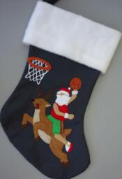 "Basketball Christmas Stocking""Slam Dunk Santa Style" - thumbnail 1