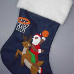 "Basketball Christmas Stocking""Slam Dunk Santa Style" - thumbnail 3