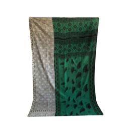 Vintage Sari Cotton Kantha Quilt Handmade Reversible Indian Blanket - 80x56 Inches - thumbnail 4