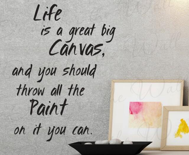 Life Great Big Canvas Paint Painting Inspirational Motivational Kid Vinyl Lettering Quote Wall Decal Art Sticker Decoration Decor In81 - image 1