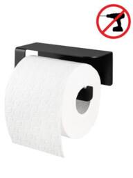 Black Self-Adhesive Toilet Roll Holder, Modern Bathroom Accessories Set, No Drilling Minimalist Paper Holders To Modern Elyf - thumbnail 2