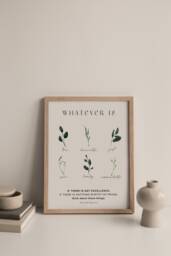 Whatever Is True Philippians 48, Herbal Print, Printed & Shipped, Modern Scripture Decor - Bible Verse Prints Christian Home - thumbnail 1
