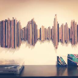 Custom 3Ft Wood Soundwave Art, Audio Home Decor - thumbnail 3