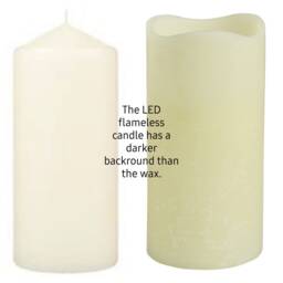 Beautiful Blue Floral Wax Or Flameless Pillar Candles - thumbnail 2