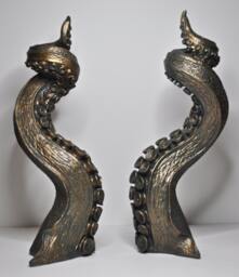Tentacle Candlestick Holder, Pair, Hand Sculpted Resin - Octopus Lovecraftian Candle For Nautical Gift & Gothic Home Decor