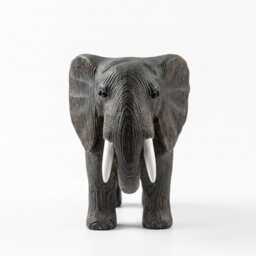 Hand-Carved Wooden Elephant Figurine - Rustic Boho Nursery Decor, Shelf Sitter - thumbnail 3