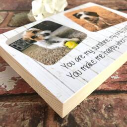 Dog Photo Frame, Lover Gift, Pet Block, Personalised Text, Gifts For Her, Him, Birthday Keepsake, Cat Gift - thumbnail 3