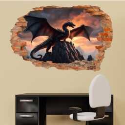 3D Dragon Wall Sticker - Epic Fantasy Mural Decal - Self-Adhesive, Removable Art For Kids' Rooms, Gamer Spaces, Or Office Decor 1297 - thumbnail 2