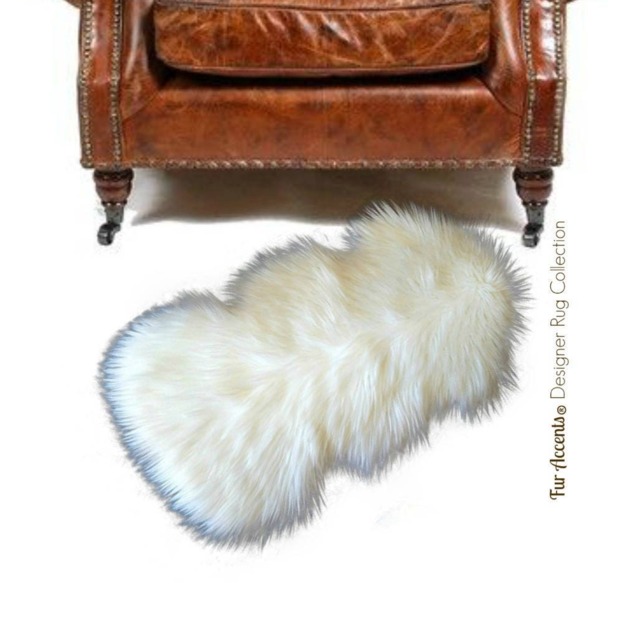 Handmade Faux Fur Sheepskin Rug - Shag Chair Pad, Usa - image 1
