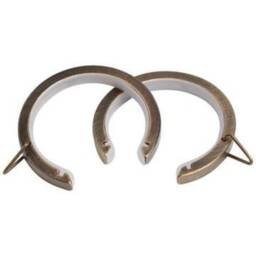 25mm - 28mm Antique Brass Flat Metal Bay Window Glider Passing Curtain Pole Rings C Type
