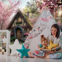 Fairy House in Forest Baby Girl Wall Mural Tale Wallpaper Peel & Stick Vinyl Enchanted Magical Fantasy Nature Scene - thumbnail 3