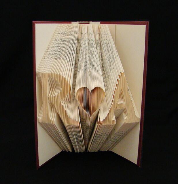 R Heart A 2 Letters With Symbol Love Lovers Wedding Anniversary Gift Folded-Book Art Sculpture - image 1