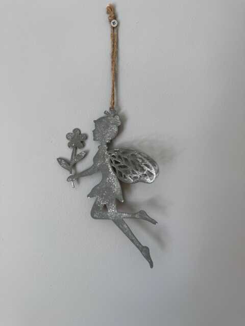 Rusty Metal Fairy Hanger Whimsical Garden Wall Hanging - image 1
