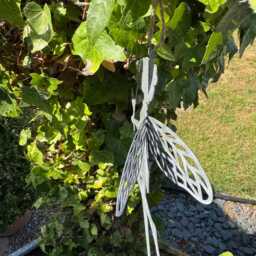 Rusty Metal Fairy Hanger Whimsical Garden Wall Hanging - thumbnail 3