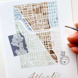 Atlantic West Seattle Neighborhood Map Watercolor Print Washington City Block Plan - Art Print Pacific Northwest Puget Sound Wall Local Deco - thumbnail 2