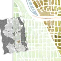 Atlantic West Seattle Neighborhood Map Watercolor Print Washington City Block Plan - Art Print Pacific Northwest Puget Sound Wall Local Deco - thumbnail 3