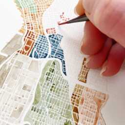 Atlantic West Seattle Neighborhood Map Watercolor Print Washington City Block Plan - Art Print Pacific Northwest Puget Sound Wall Local Deco - thumbnail 4