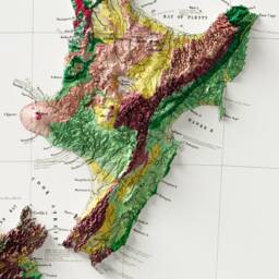Geological Map Of New Zealand - Vintage Geology Shaded Relief - thumbnail 3