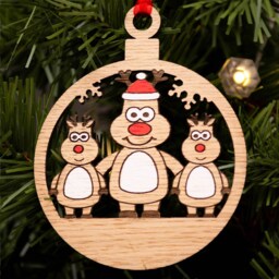 Single Dad Christmas Decoration, Personalised Bauble, Parent Ornament, Reindeer Boy Or Girl, Tree Santa - thumbnail 3