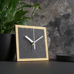 Modern Mantel Clock For Industrial Apartnemt, Free Standing Loft Style Home Decor, Minimalist Black Gold Table Clock, New House Gift - thumbnail 4