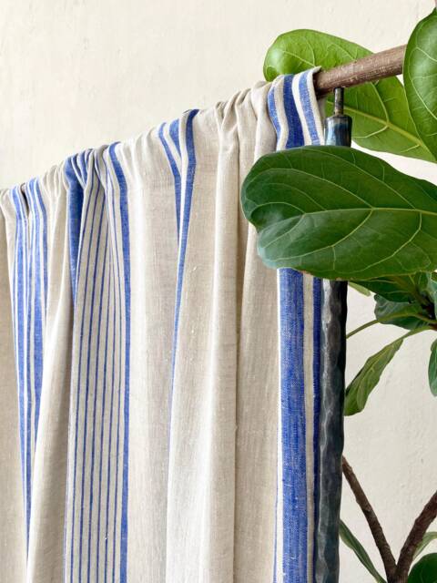 Natural French Style Linen Curtains. Rod Pocket Curtain Panel. Heavy Handmade Cafe - image 1