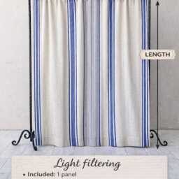 Natural French Style Linen Curtains. Rod Pocket Curtain Panel. Heavy Handmade Cafe - thumbnail 2