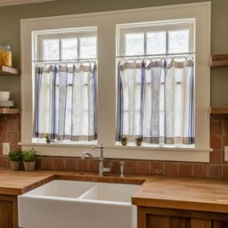 Natural French Style Linen Curtains. Rod Pocket Curtain Panel. Heavy Handmade Cafe - thumbnail 3