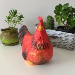 Ceramic Rooster, Painted Sculptures, Handmade Ceramics, Garden Decor, Art Hens, Outdoor Decorations, Hen, Statue - thumbnail 2