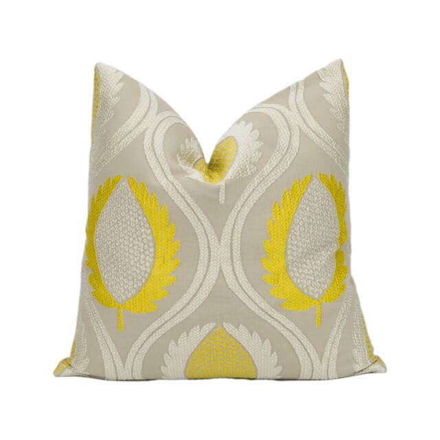Jane Churchill - Carus Gold Laurel Leaf Trellis Cushion Cover Handmade Throw Pillow Designer Home D??cor - image 1