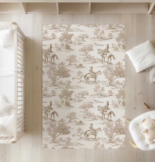 Toile De Jouy Texas Country, Carpet, Kids Decor, Children's Room Decor, Kids Rug, Carpet - image 1
