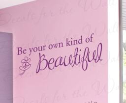 Be Your Own Kind Beautiful Girl Room Kid Baby Nursery Decorative Vinyl Sticker Art Letters Lettering Decor Large Wall Decal Quote Saying B26 - thumbnail 1