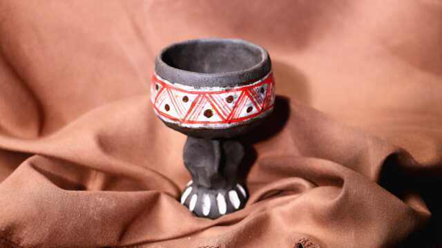 Handmade Boho Ceramic Candle Holders - Geometric Pattern Stands Unique Gift Decor - image 1