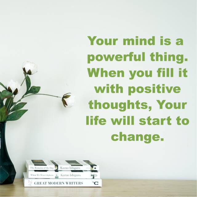 Your Mind Is A Powerful Thing, Inspirational, Motivational, Office, School, Home Wall Art, Sticker, Decal, Transfer, 5 Size's 36 Colours - image 1