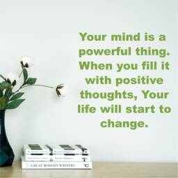 Your Mind Is A Powerful Thing, Inspirational, Motivational, Office, School, Home Wall Art, Sticker, Decal, Transfer, 5 Size's 36 Colours - thumbnail 1