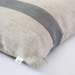 Decorative Color Block Pillow Cover, Gray Line Linen Pillow, Square Pillowcase - thumbnail 3