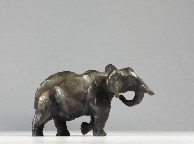 Tiny Giant Iii, Bronze Elephant Sculpture Miniature African Wildlife Art By Kindrie Grove - image 1