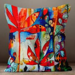 Abstract Pillow Case/Floral Modern Cushion Cover/Rustic Cozy Home Decoration Cover/Housewarming Gift/Gift For Him/Sofa Cover - thumbnail 2