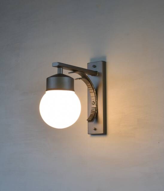 Hand Forged Outdoor Wall Lamp With Glass Globe - image 1