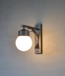 Hand Forged Outdoor Wall Lamp With Glass Globe - thumbnail 1