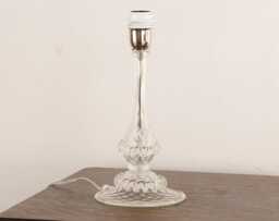 Murano Glass Table Lamp, Transparent With Art Details - 33cm Tall - thumbnail 1