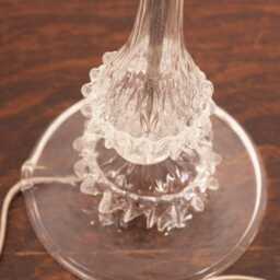 Murano Glass Table Lamp, Transparent With Art Details - 33cm Tall - thumbnail 4