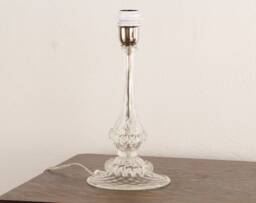 Murano Glass Table Lamp Transparent Color With Artistic Decoration, Height 33 cm Handmade Made in Italy - thumbnail 1