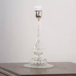 Murano Glass Table Lamp Transparent Color With Artistic Decoration, Height 33 cm Handmade Made in Italy - thumbnail 2