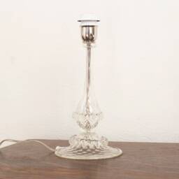 Murano Glass Table Lamp Transparent Color With Artistic Decoration, Height 33 cm Handmade Made in Italy - thumbnail 3