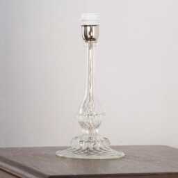 Murano Glass Table Lamp, Transparent With Art Details - 33cm Tall - thumbnail 2