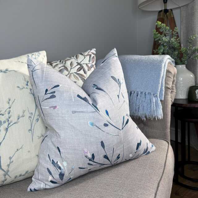 Country-style Cushion Cover, Modern Pillow Blue Cover For Sofa Or Chair, John Lewis & Partners Nerine Fabric, Blue/Multi - image 1
