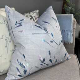 Country-style Cushion Cover, Modern Pillow Blue Cover For Sofa Or Chair, John Lewis & Partners Nerine Fabric, Blue/Multi - thumbnail 2